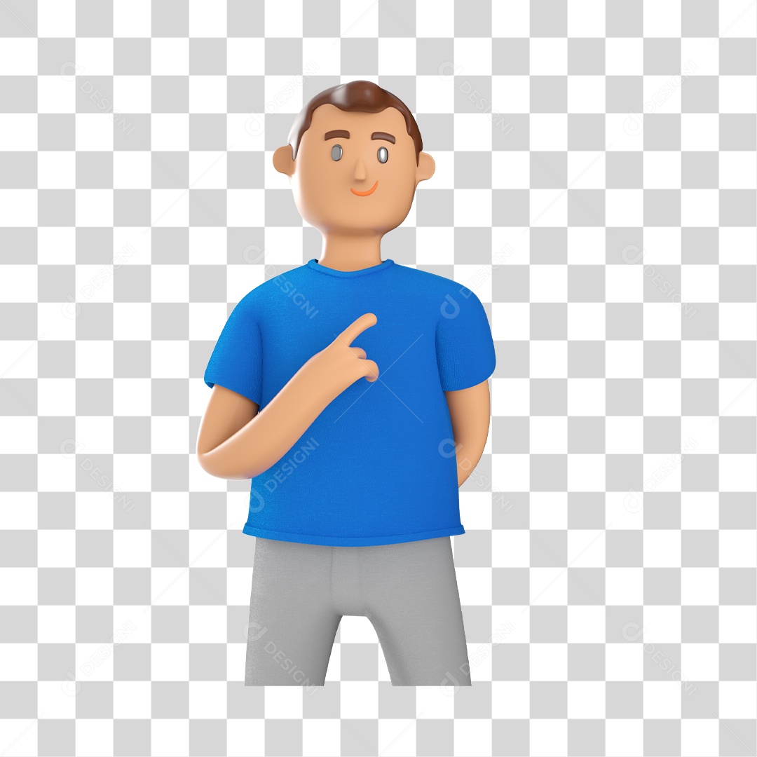 Personagem Homem para Novembro Azul Elemento 3D PNG Transparente