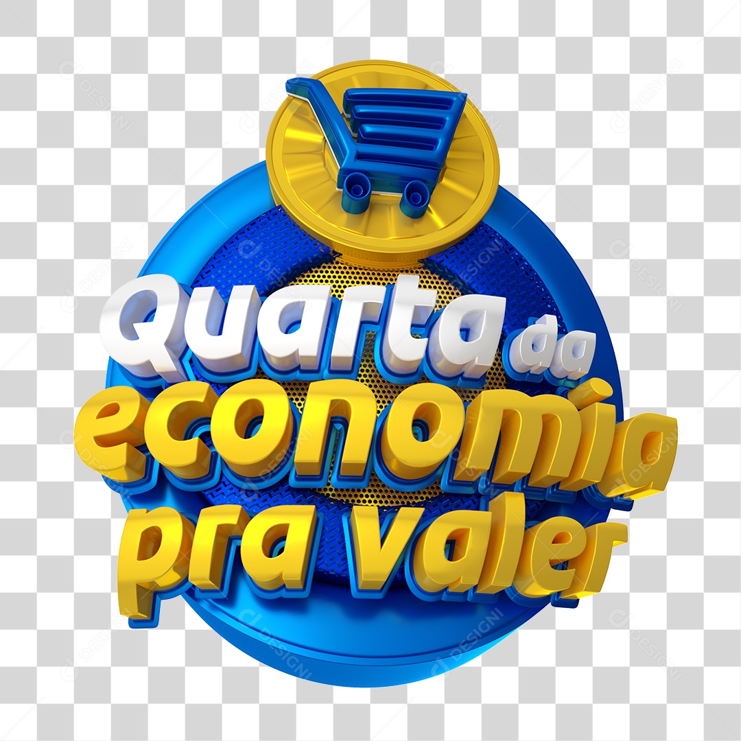 Quarta da Economia pra Valer Selo 3D Para Composição PNG Transparente