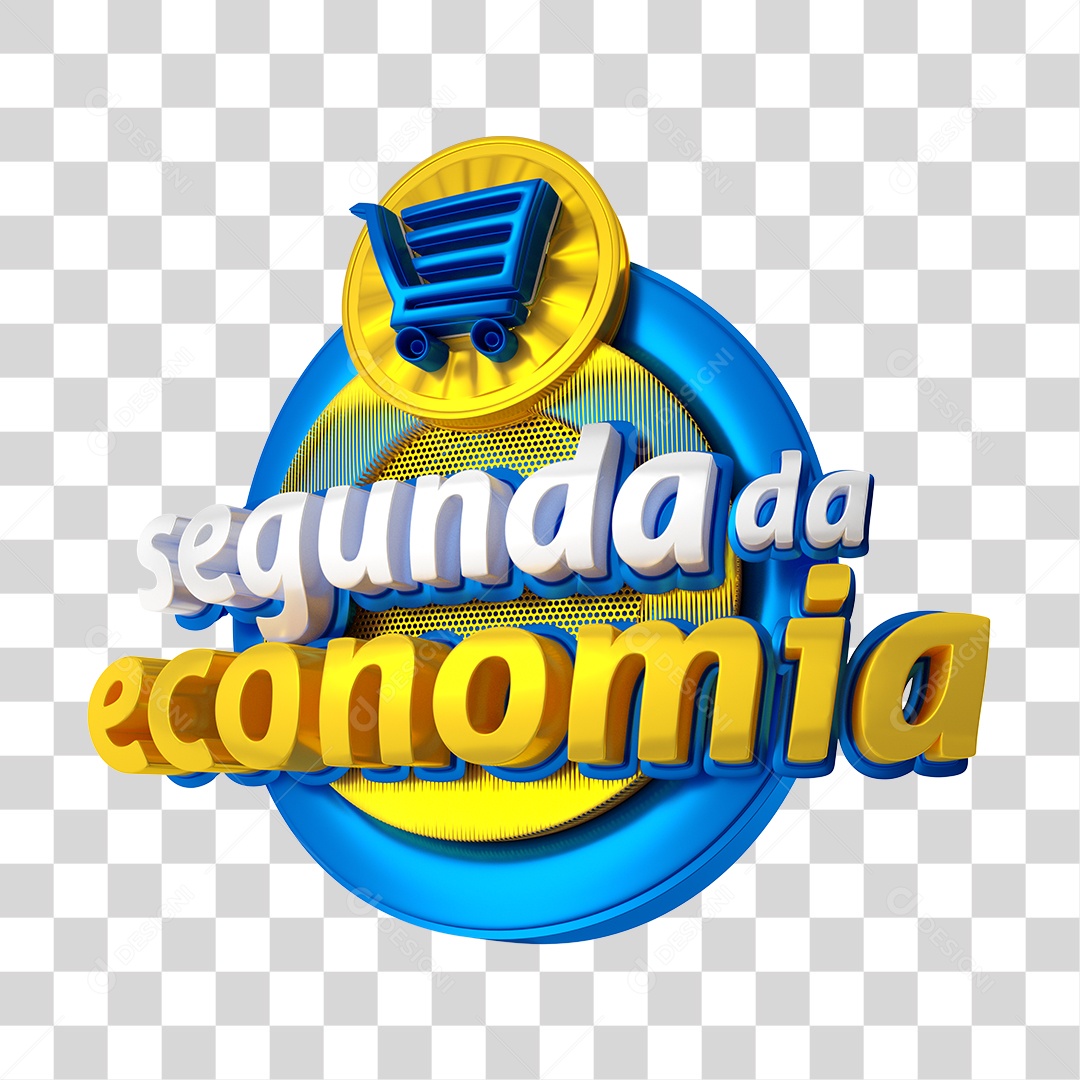 Selo 3D Segunda da Economia Para Composição PSD