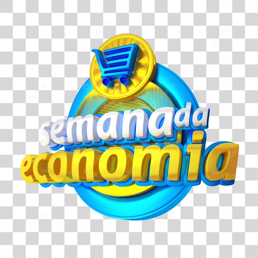 Selo 3D Semana da Economia Para Composição PSD