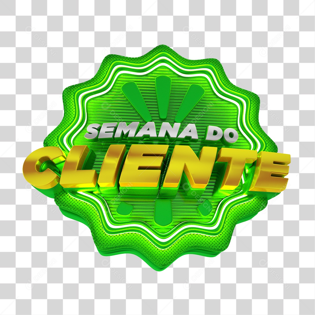 Selo 3D Semana do Cliente Para Composição PSD
