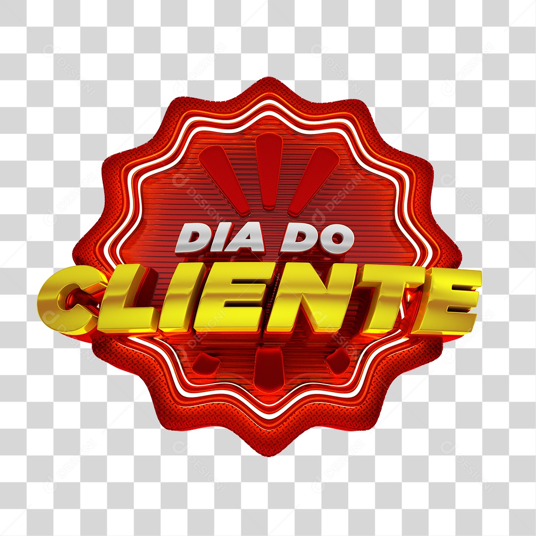 Selo 3D Semana do Cliente Para Composição PSD