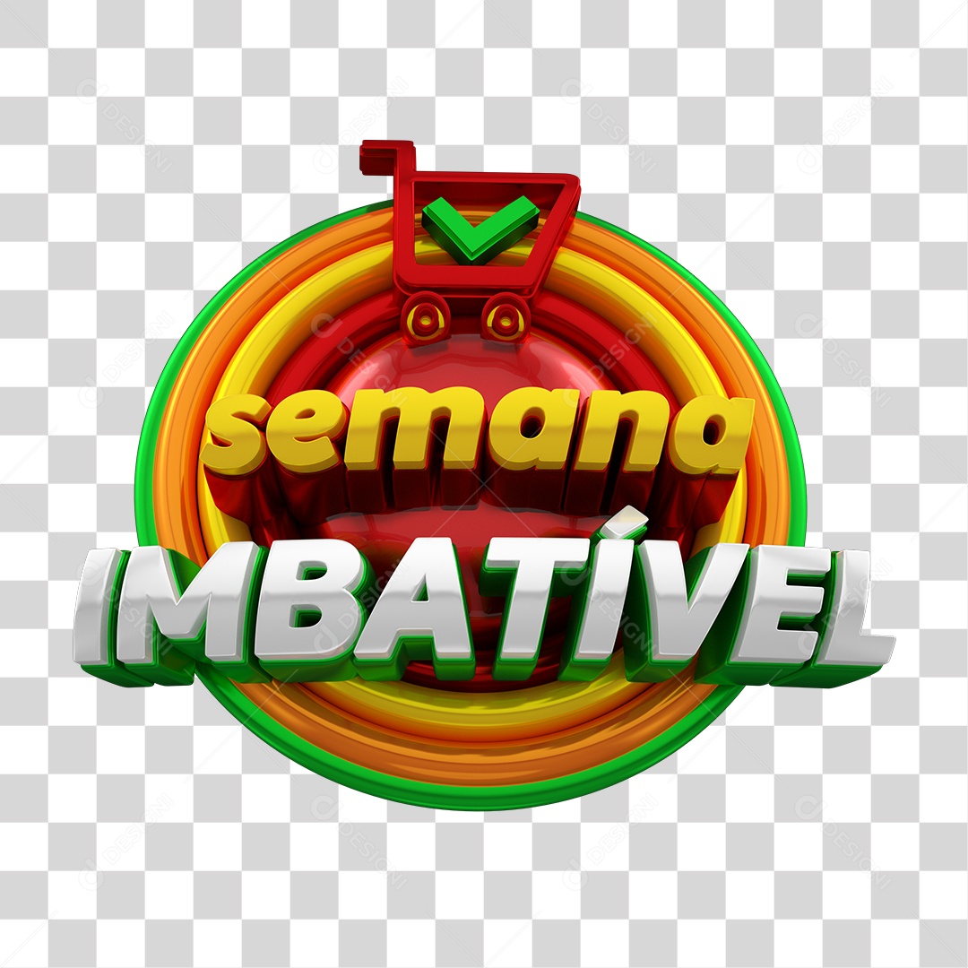 Selo 3D Semana Imbatível Para Composição PSD