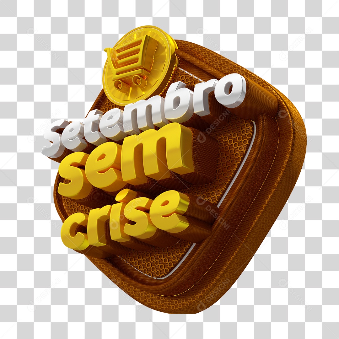 Selo 3D Setembro Sem Crise Para Composição PSD