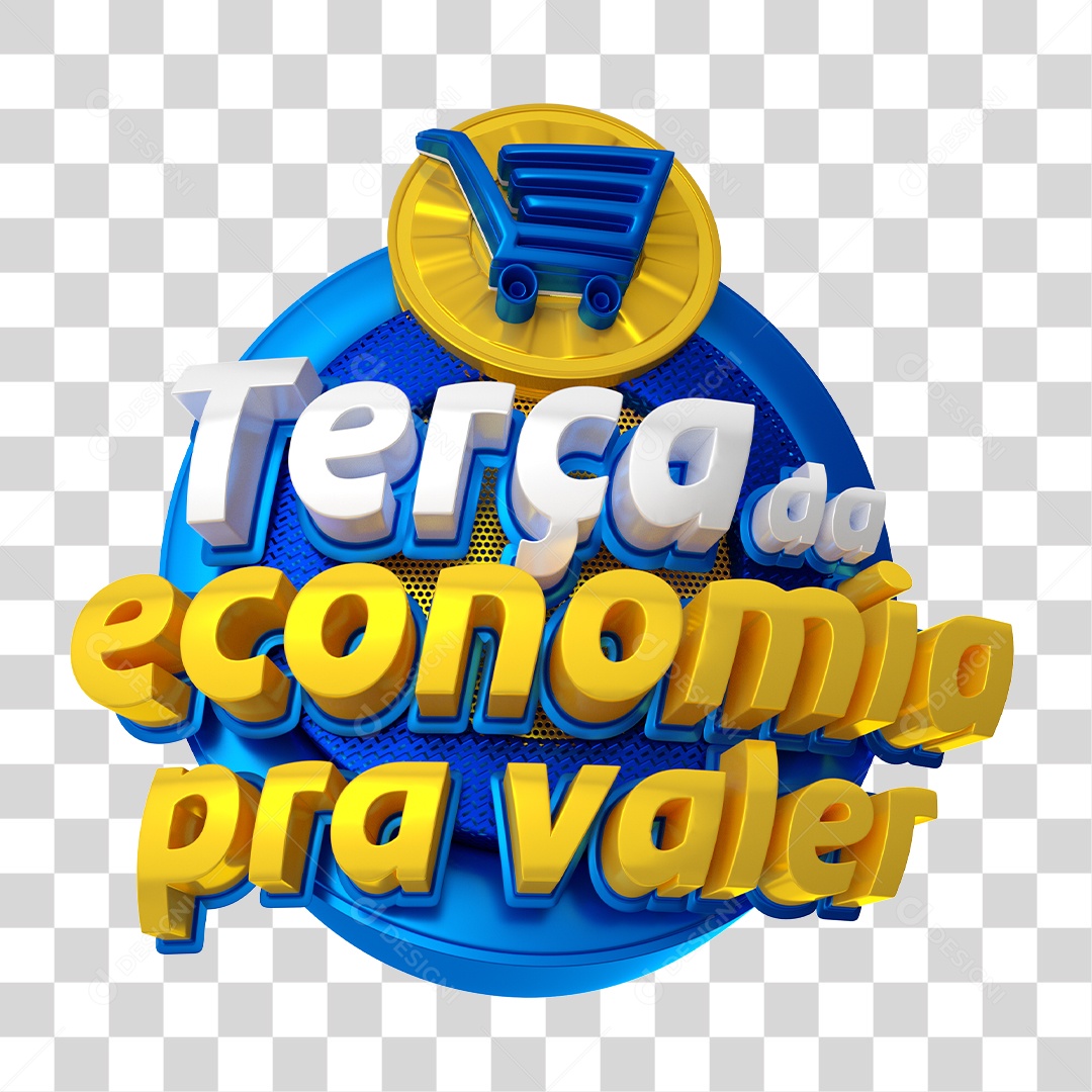 Selo 3D Terça da Economia Para Composição PSD