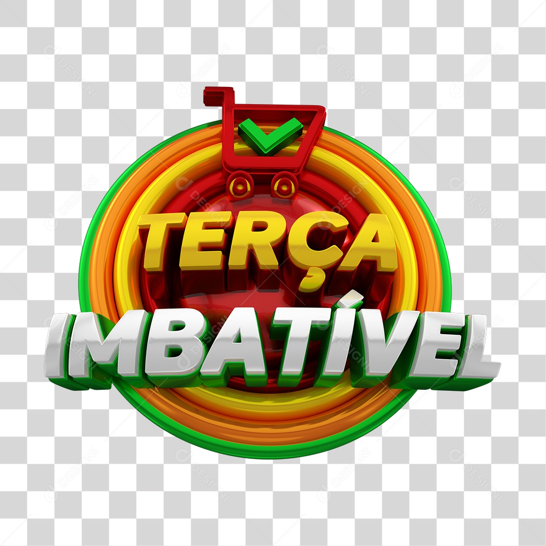 Selo 3D Terça Imbatível Para Composição PSD
