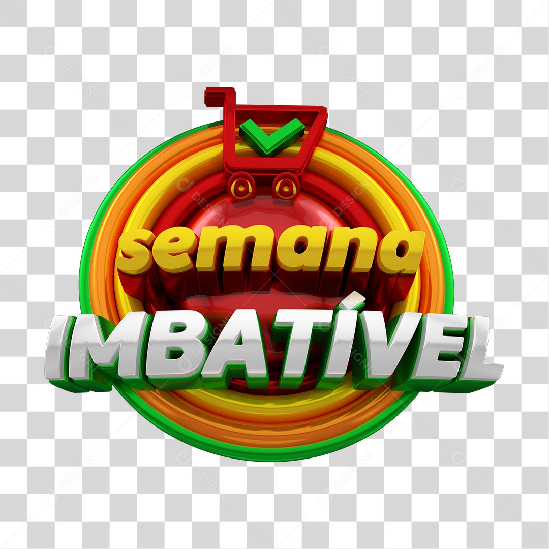 Selo 3D Semana Imbatível Para Composição PSD