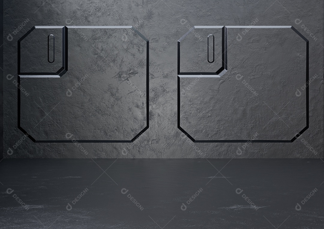 Maquete de sala vazia de nave espacial de ficção científica metálica futurista para produto