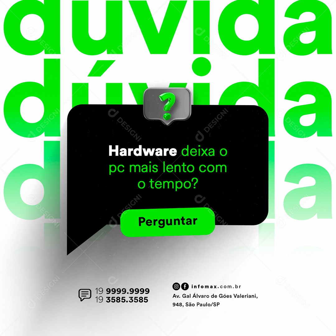Hardware Deixa o Pc mais Lento com Tempo Informática Social Media PSD Editável