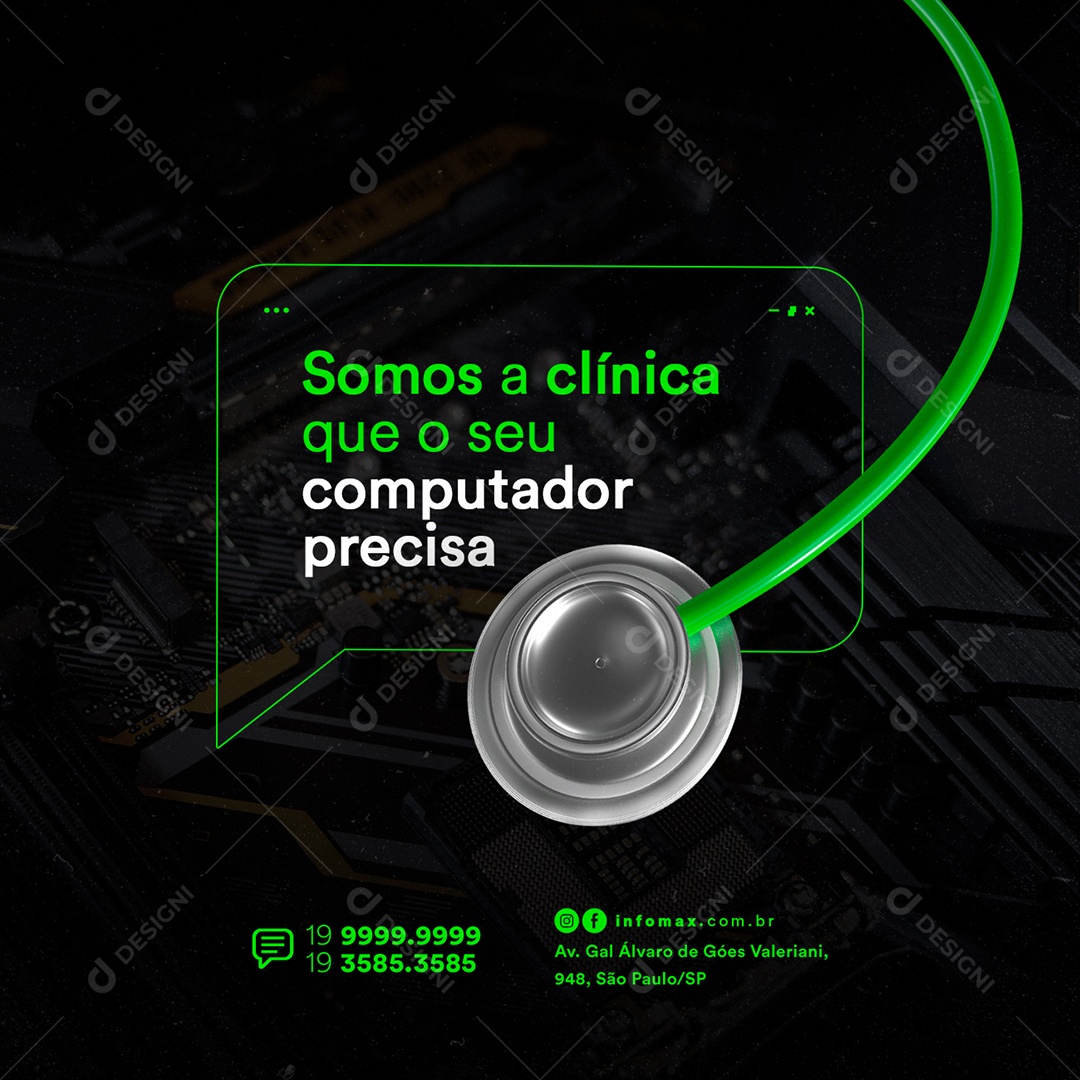 Somos a Clínica que o Seu Computador Precisa Informática Social Media PSD Editável