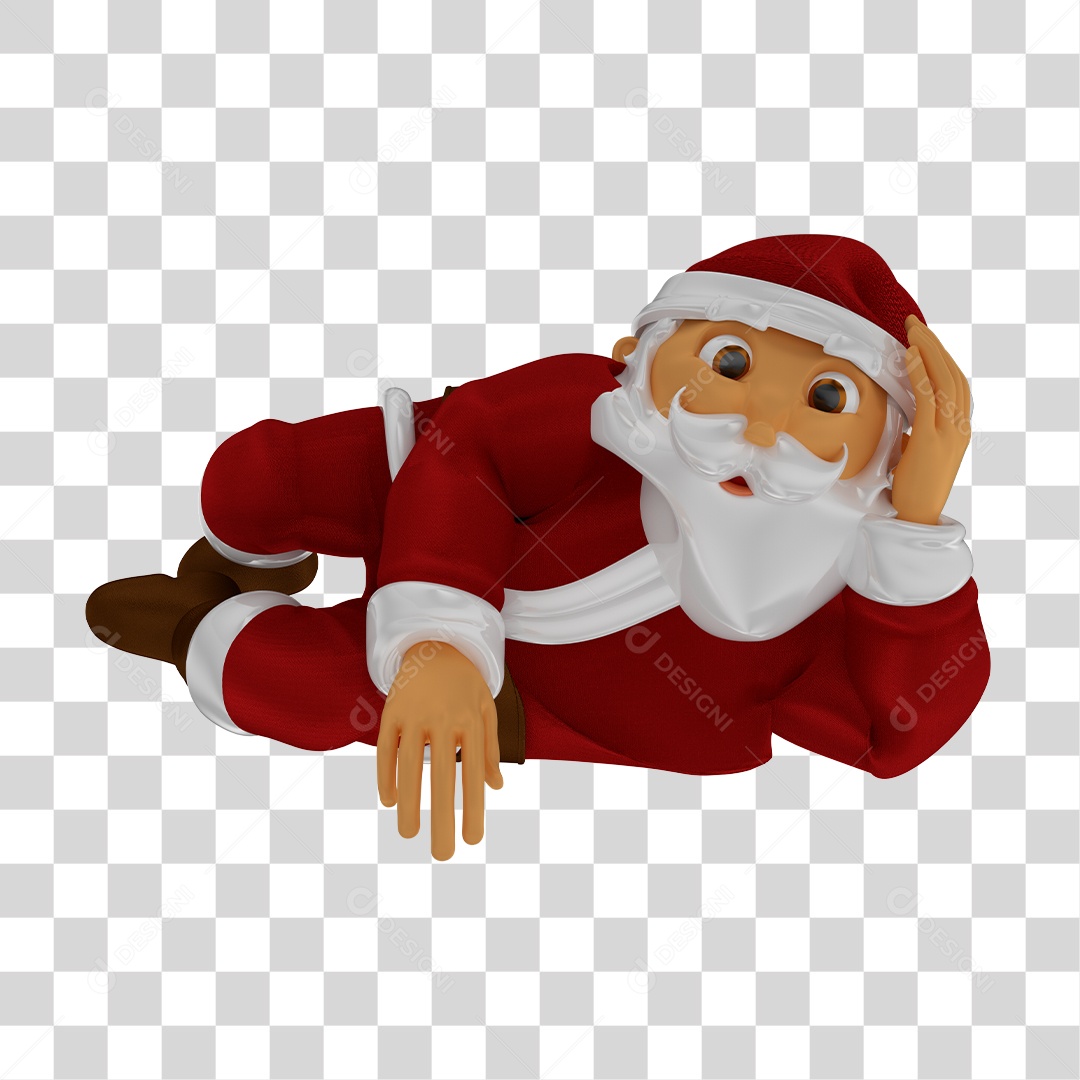 Elemento 3D de Natal Deitado de Lado PNG Transparente Sem Fundo