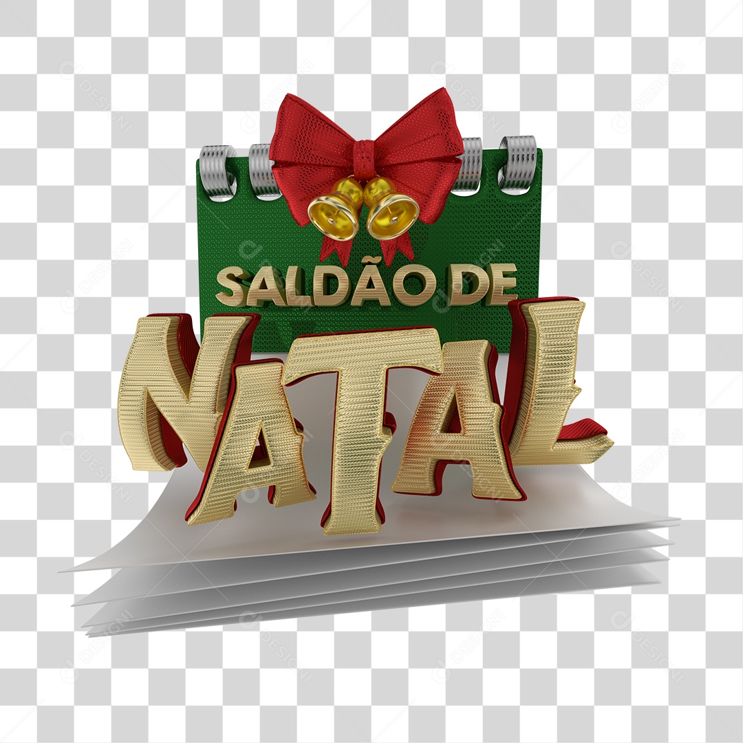 Selo 3D Saldão de Natal PNG Transparente Sem Fundo