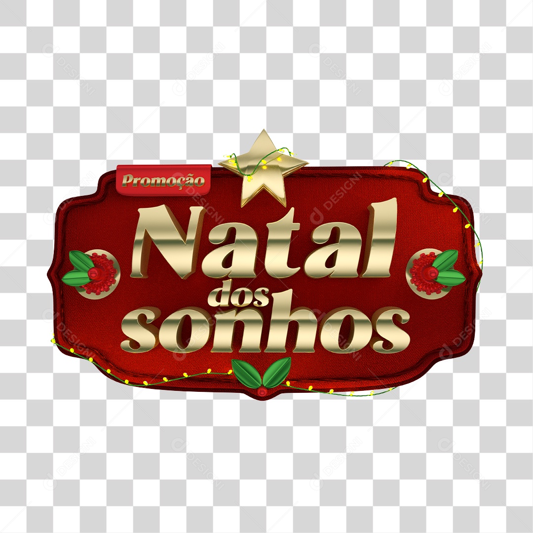 Selo 3D Natal dos Sonhos PNG Transparente Sem Fundo