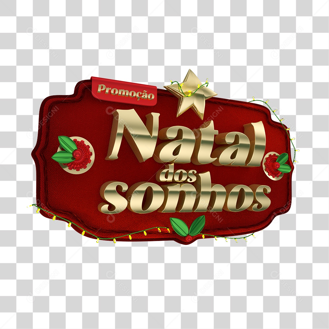 Selo 3D Natal dos Sonhos PNG Transparente Sem Fundo