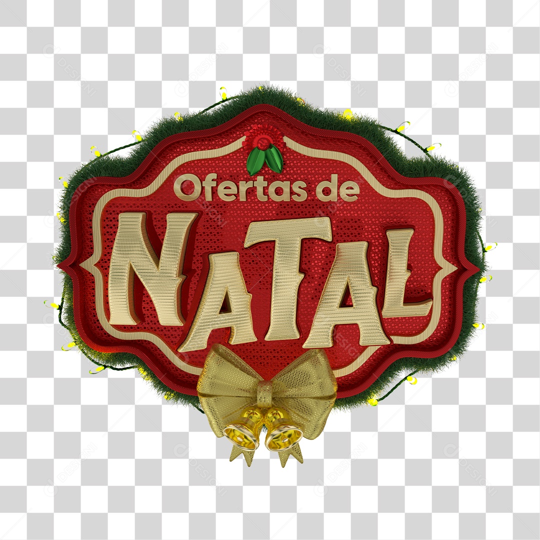 Selo 3D Ofertas de Natal PNG Transparente Sem Fundo