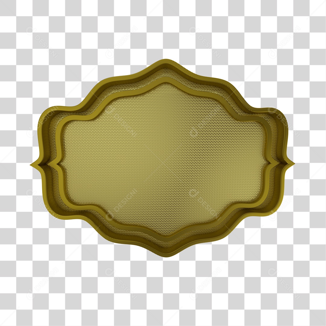 Placa Dourada PNG Transparente Sem Fundo