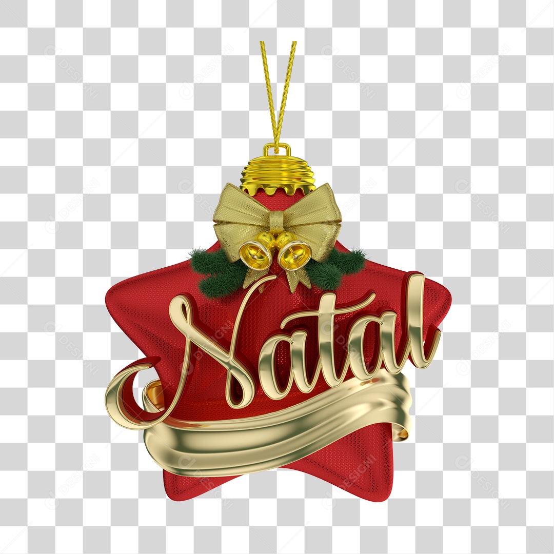 Selo 3D de Natal PNG Transparente Sem Fundo