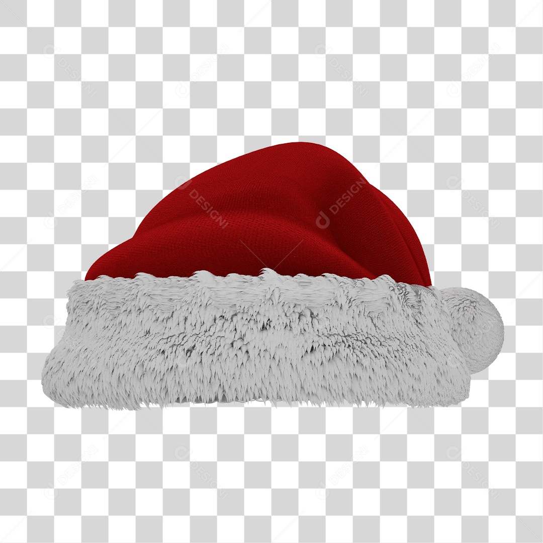 Elemento 3D Para Composição Gorro do Papai Noel PNG Transparente