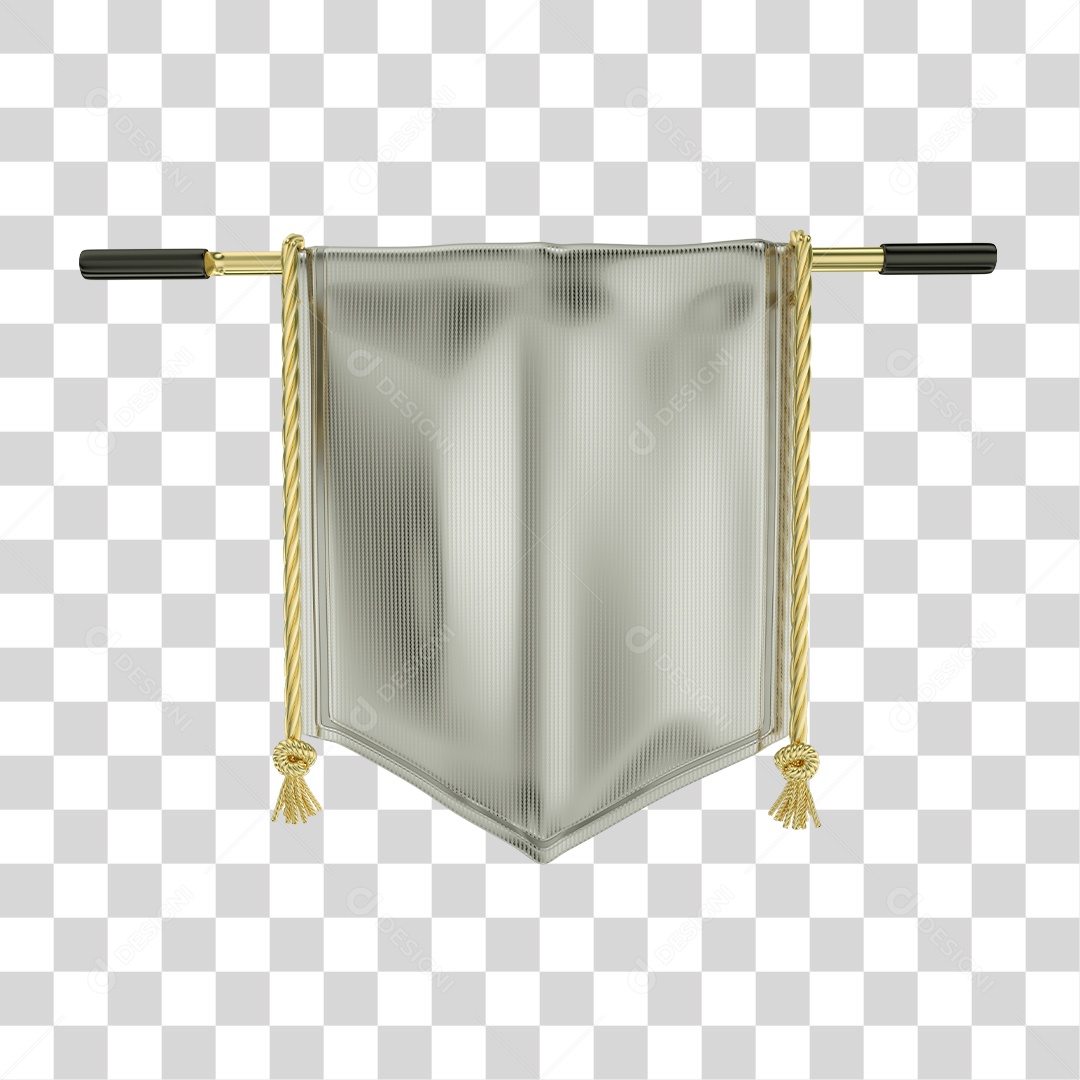Elemento 3D Para Composição Brasão Branco PNG Transparente
