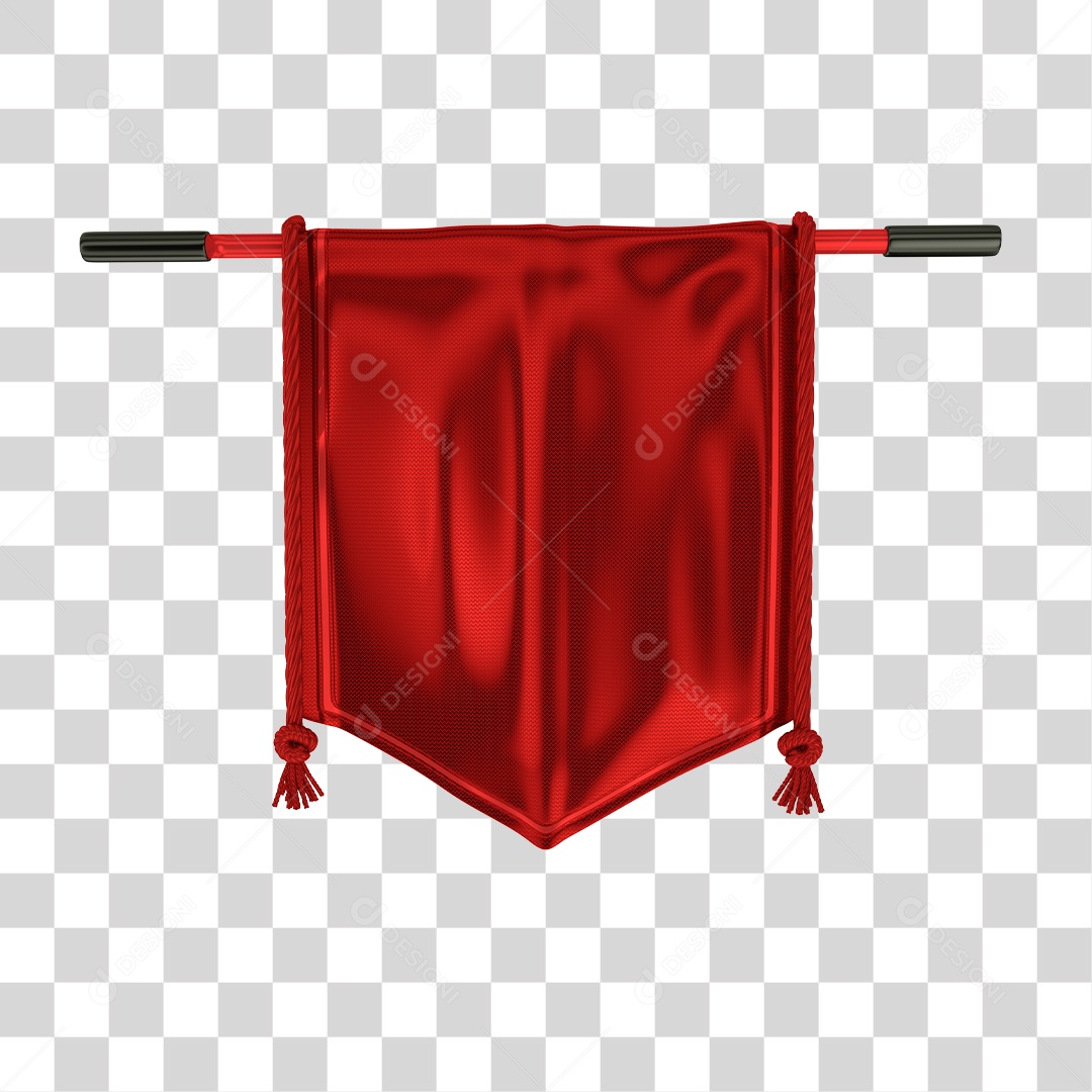 Elemento 3D Para Composição Brasão Vermelho PNG Transparente