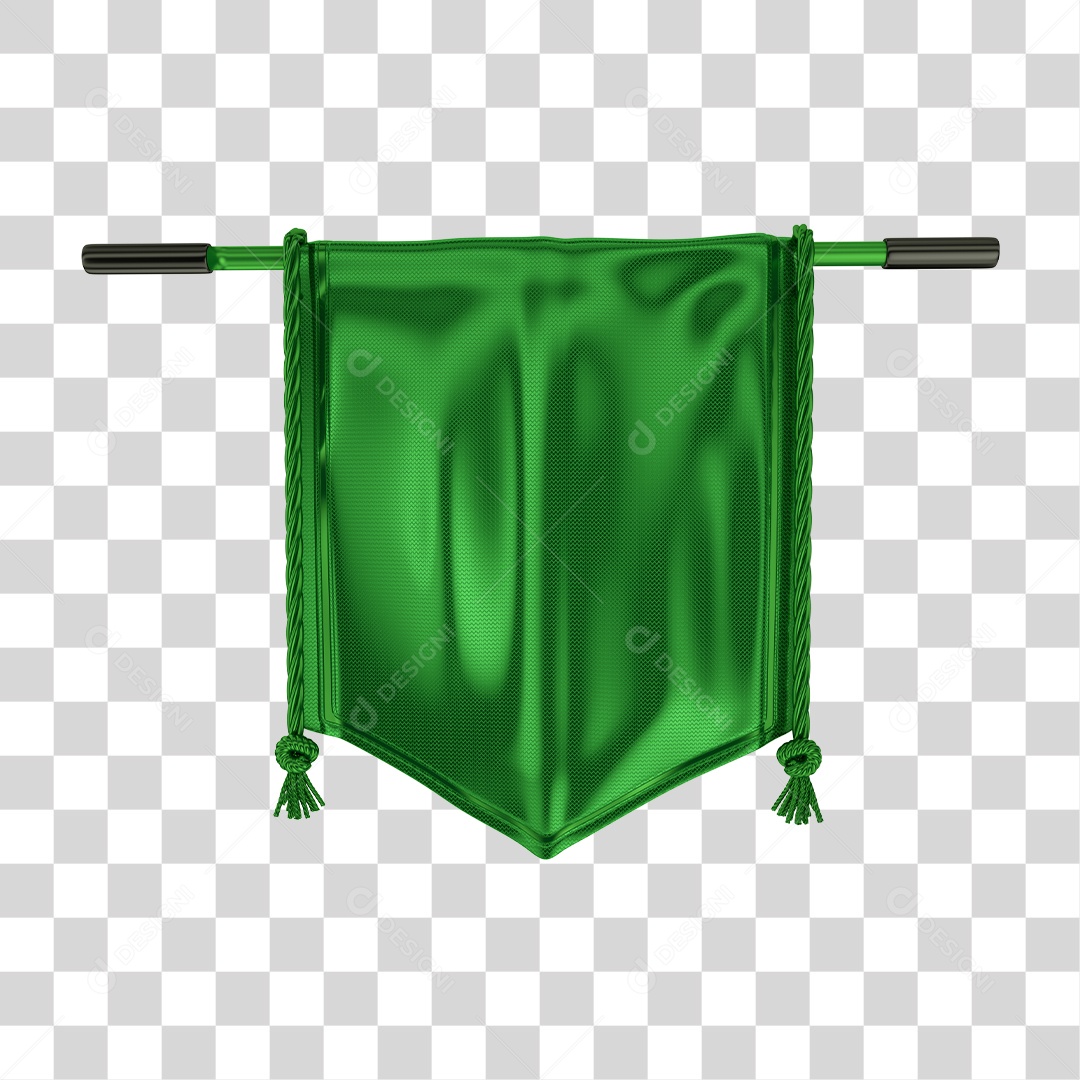 Elemento 3D de Natal Bandeira Verde PNG Transparente Sem Fundo