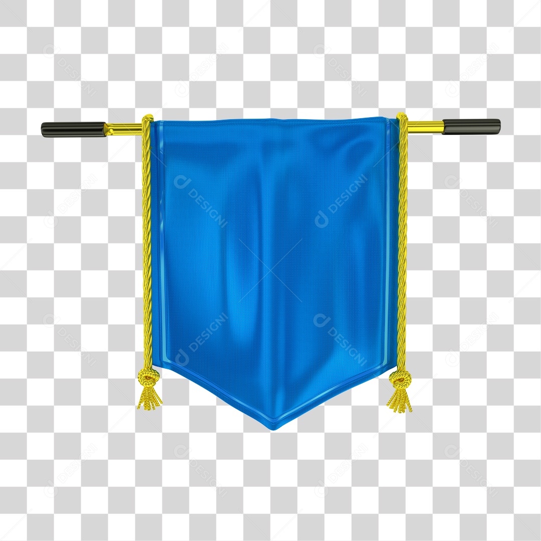 Elemento 3D de Natal Bandeira Azul PNG Transparente Sem Fundo