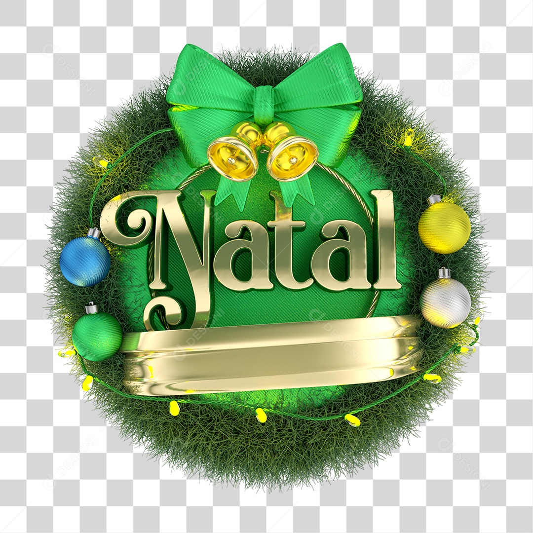 Selo 3D Feliz Natal PNG Transparente Sem Fundo