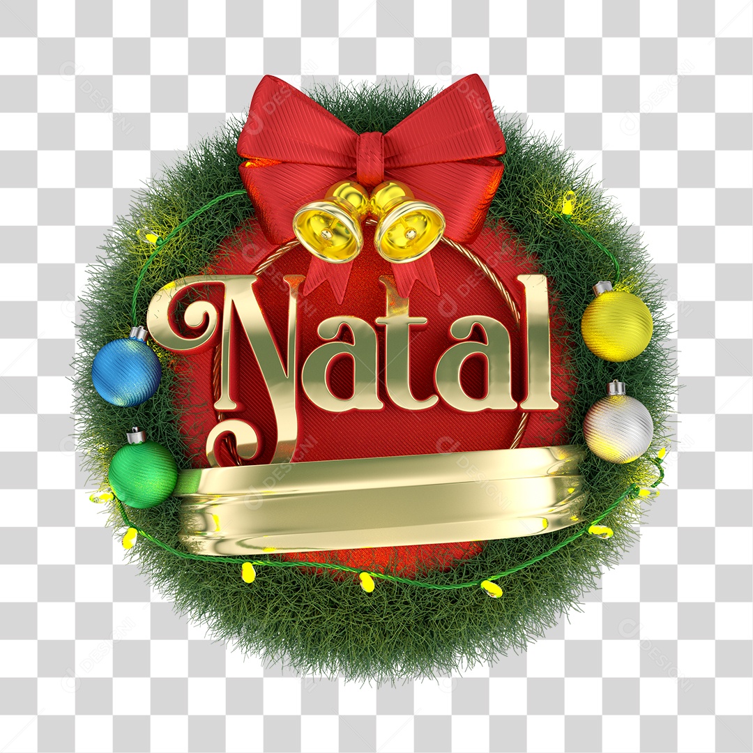 Selo 3D Feliz Natal PNG Transparente Sem Fundo