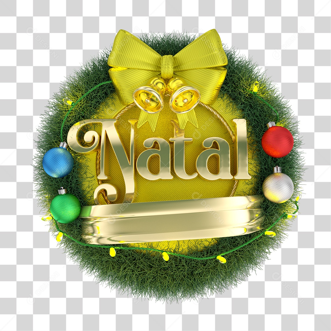 Selo 3D Feliz Natal PNG Transparente Sem Fundo