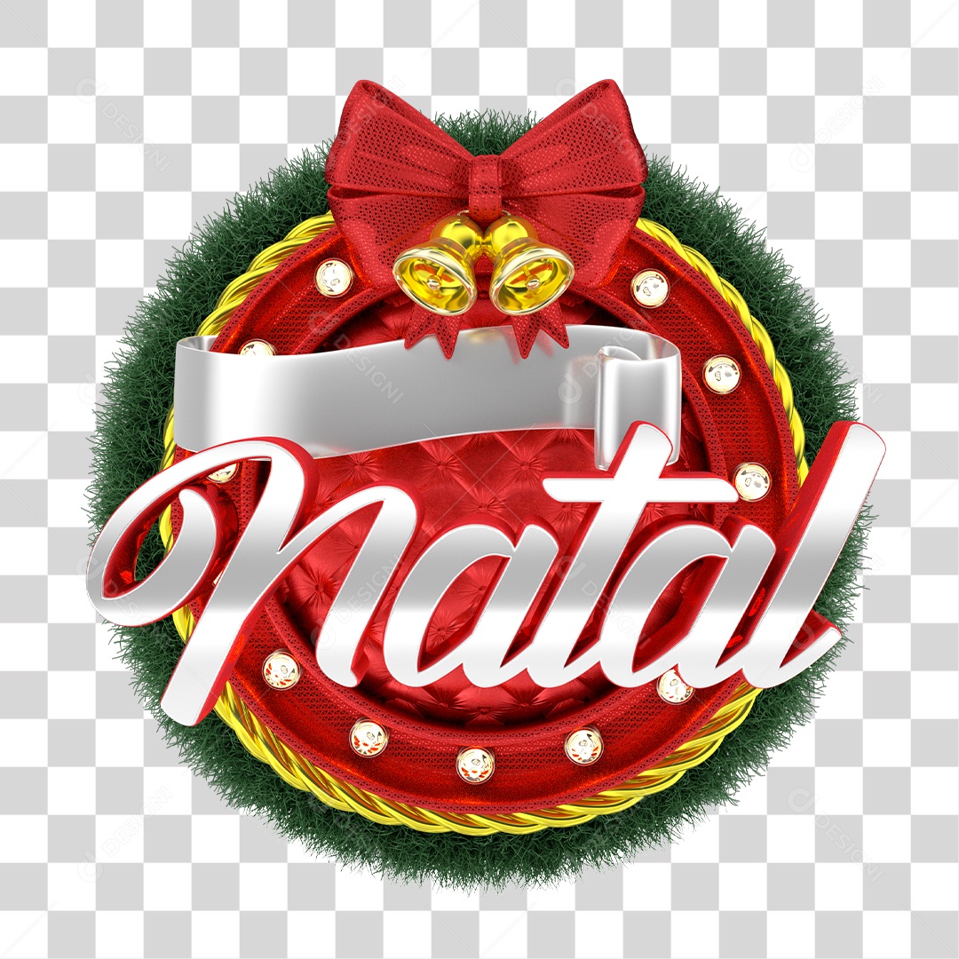 Selo 3D Feliz Natal PNG Transparente Sem Fundo