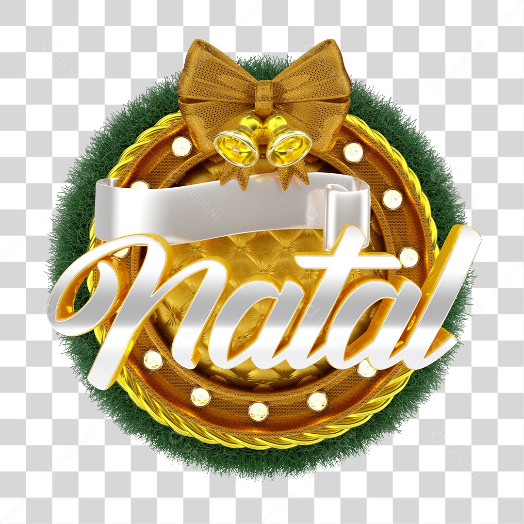 Selo 3D Feliz Natal PNG Transparente Sem Fundo