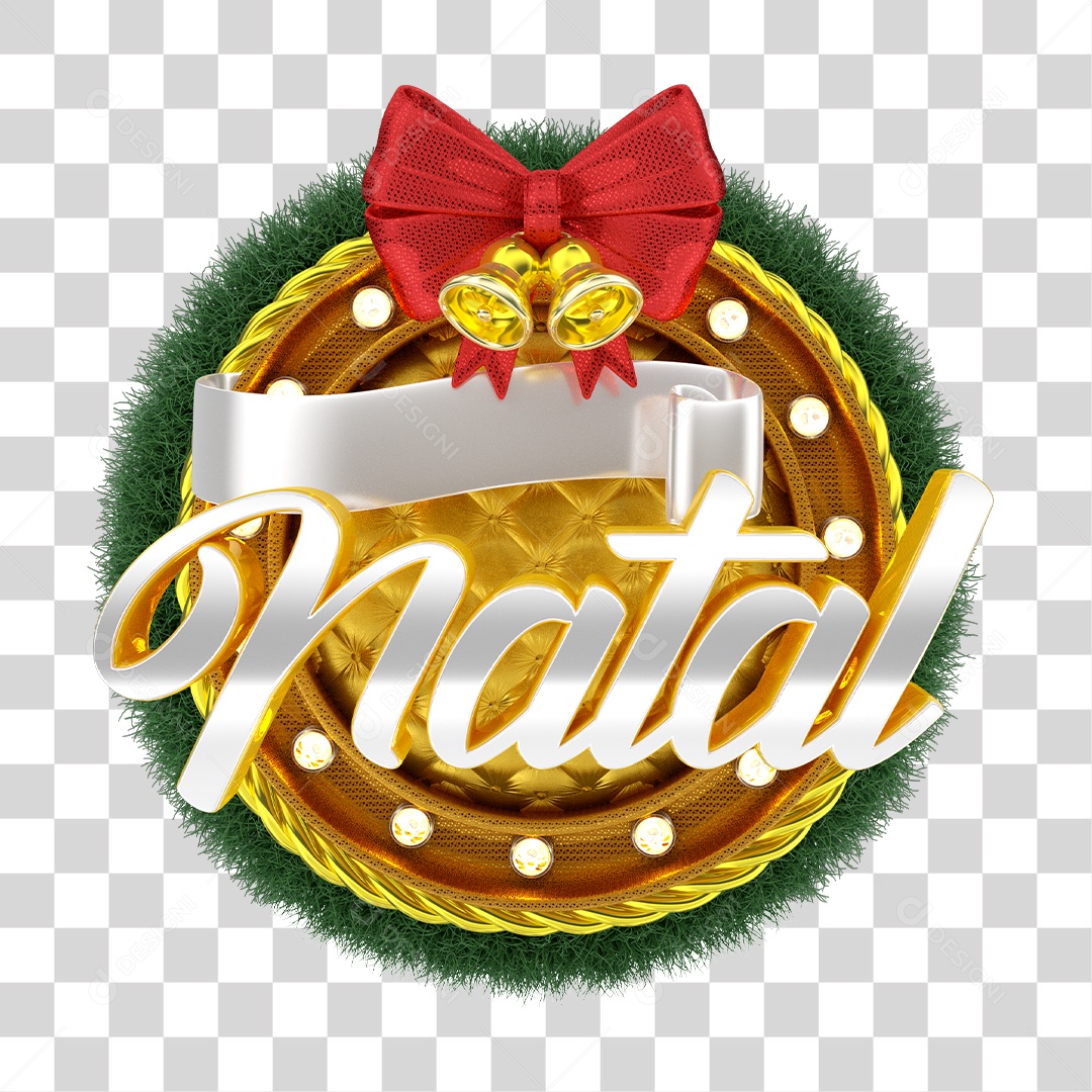 Selo 3D Feliz Natal PNG Transparente Sem Fundo