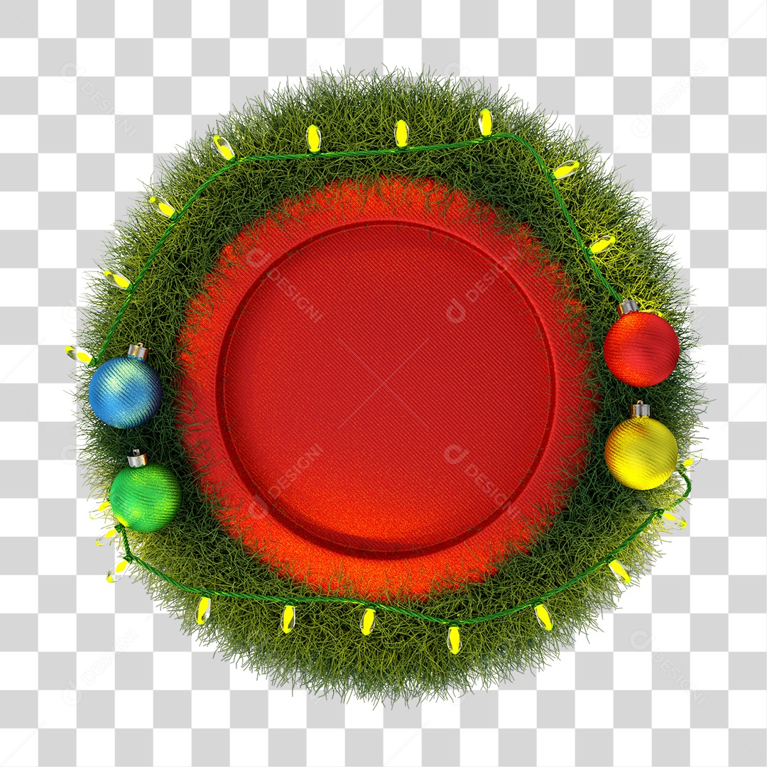 Elemento 3D de Natal Guirlanda PNG Transparente Sem Fundo