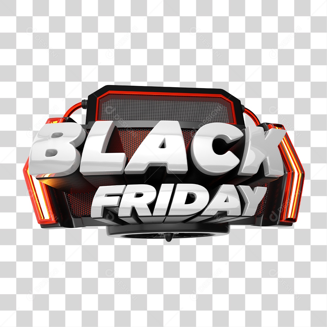 Black Friday Selo 3D Para Composição PNG Transparente