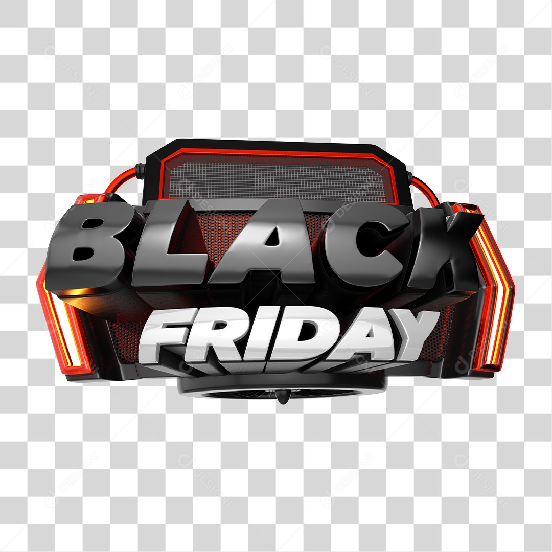 Selo 3D Para Composição Black Friday PNG Transparente