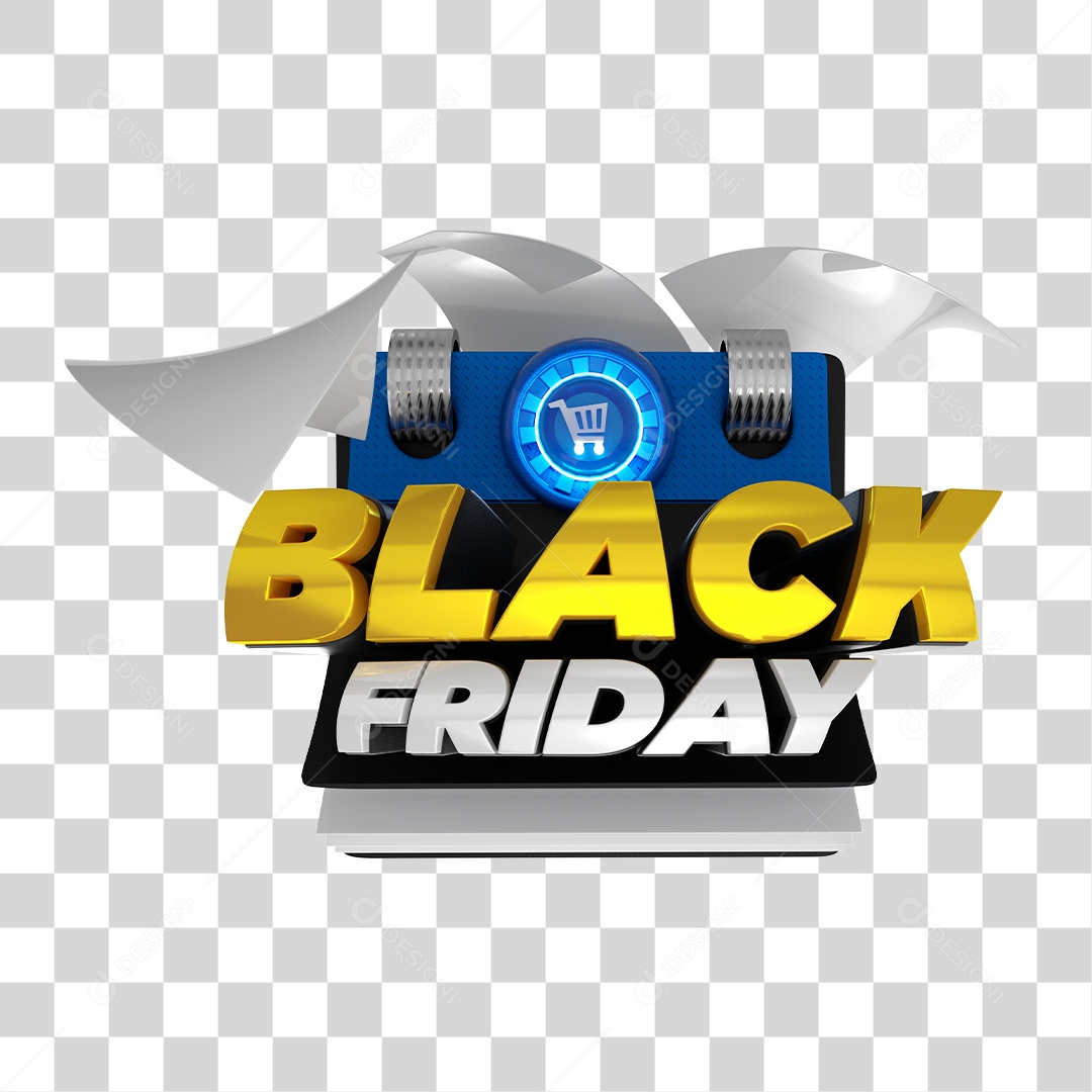 Selo 3D Para Composição Black Friday PNG Transparente