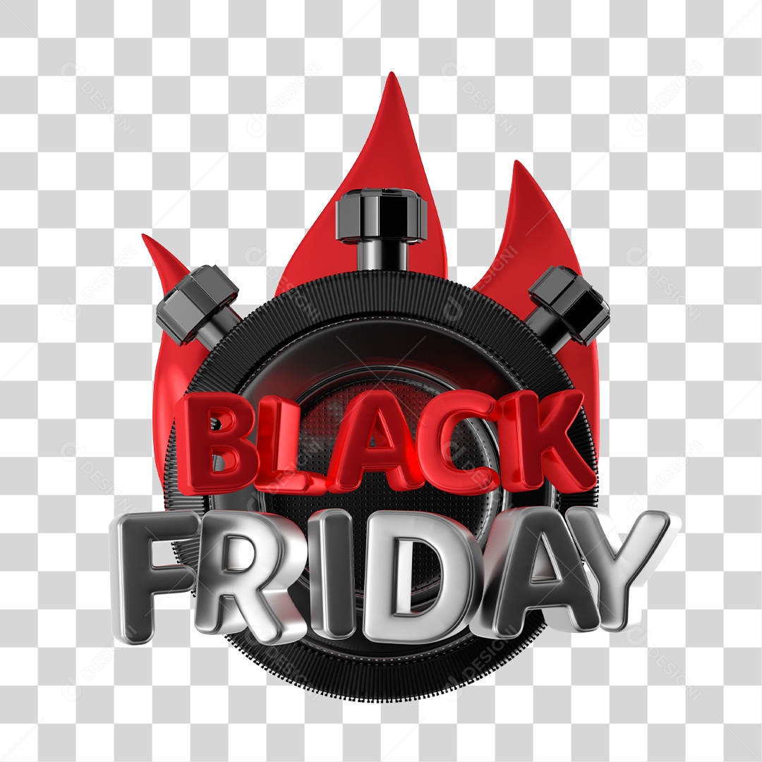 Selo 3D Para Composição Black Friday PNG Transparente