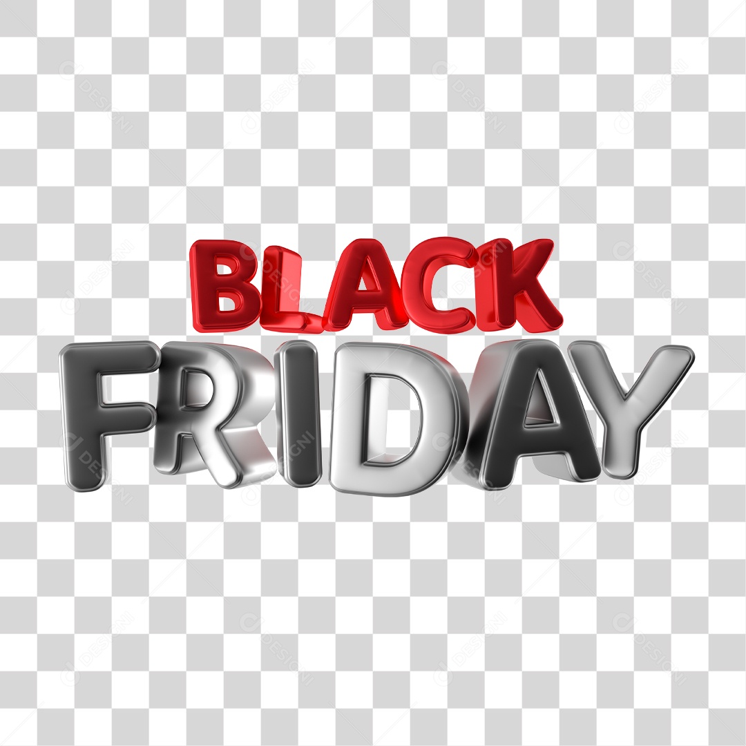 Texto 3D Para Composição Black Friday PNG Transparente
