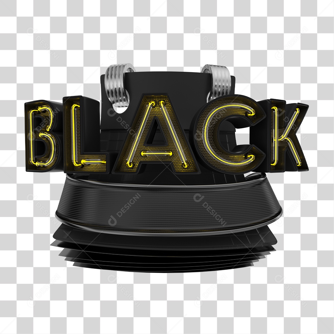 Selo 3D para Composição Black Friday PNG Transparente Sem Fundo
