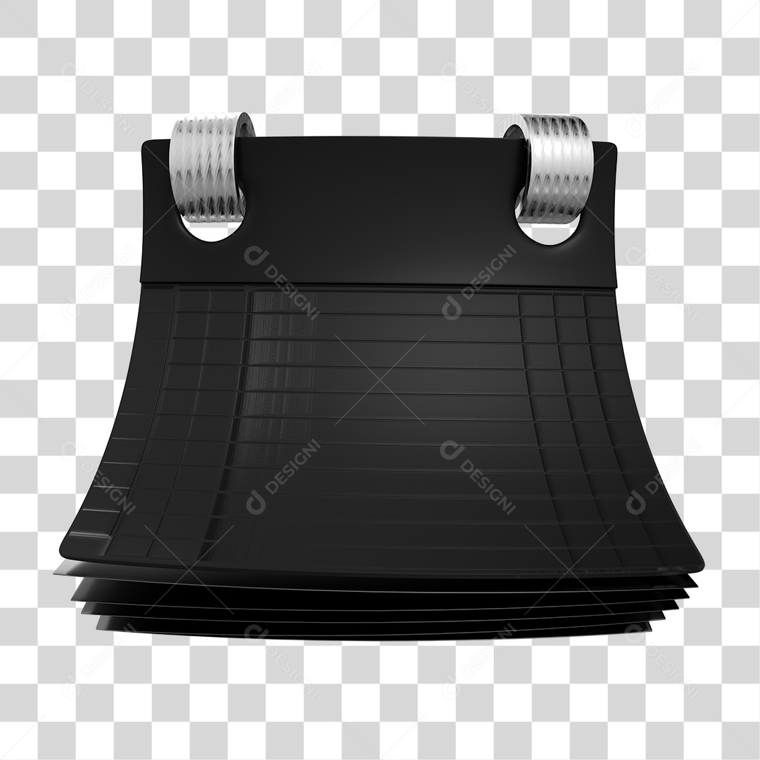 Elemento 3D Calendário Negro PNG Transparente Sem Fundo