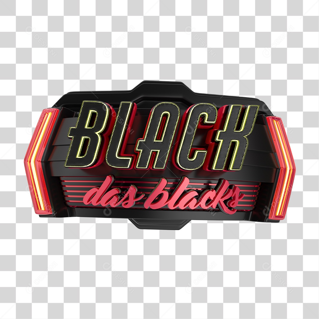 Selo 3D para Composição Black Friday PNG Transparente Sem Fundo