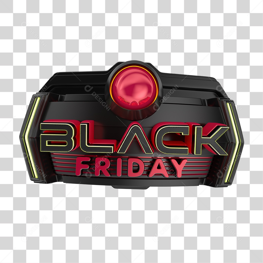 Selo 3D para Composição Black Friday PNG Transparente Sem Fundo
