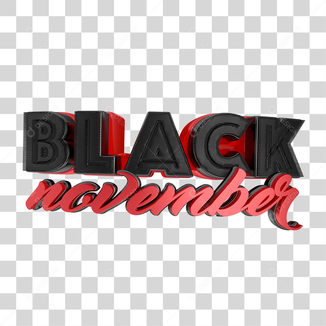 3D Stamp for Black November Composition PNG Transparent No Background