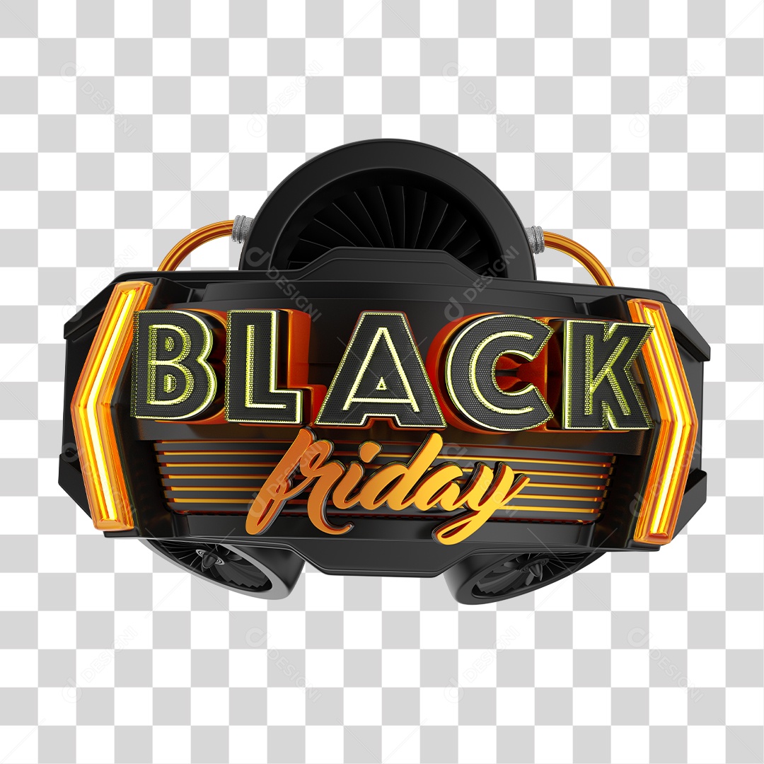 Selo 3D para Composição Black Friday PNG Transparente Sem Fundo
