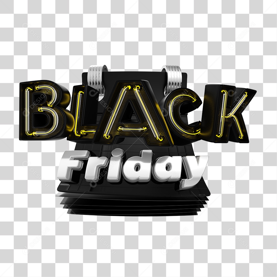 Selo 3D para Composição Black Friday PNG Transparente Sem Fundo