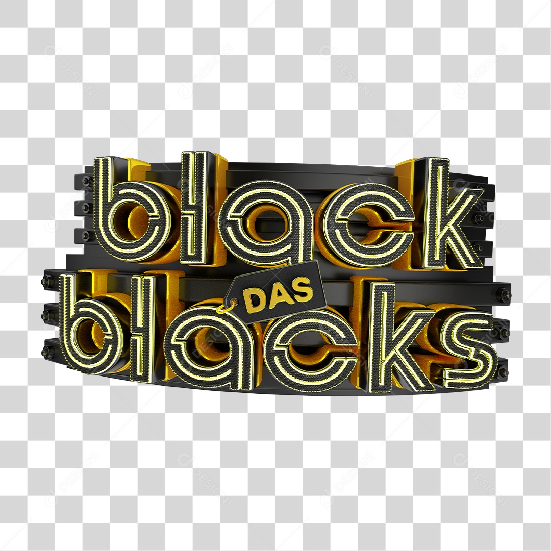 Selo 3D para Composição Black Friday Black das Black PNG Transparente Sem Fundo