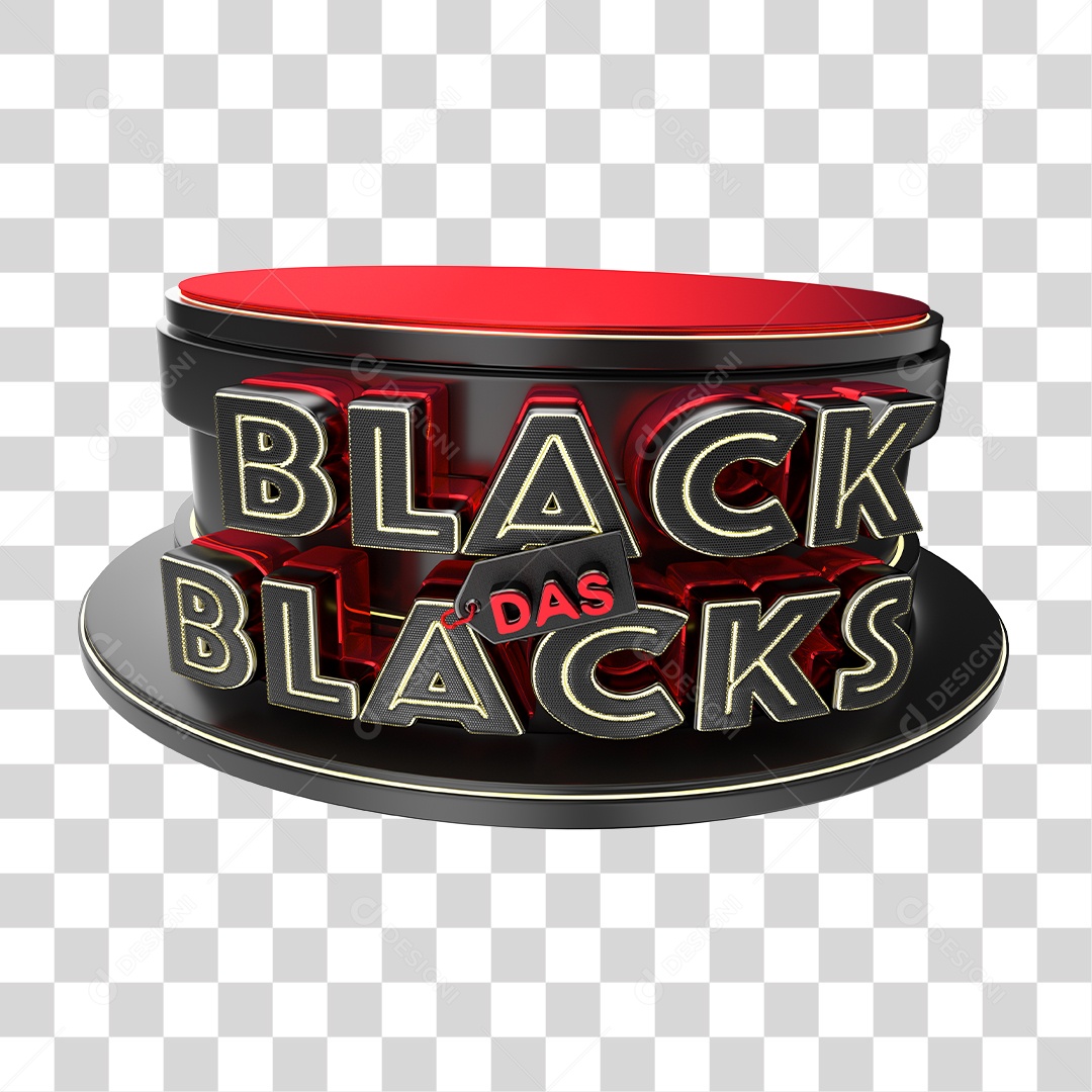 Selo 3D para Composição Black Friday Black das Black PNG Transparente Sem Fundo