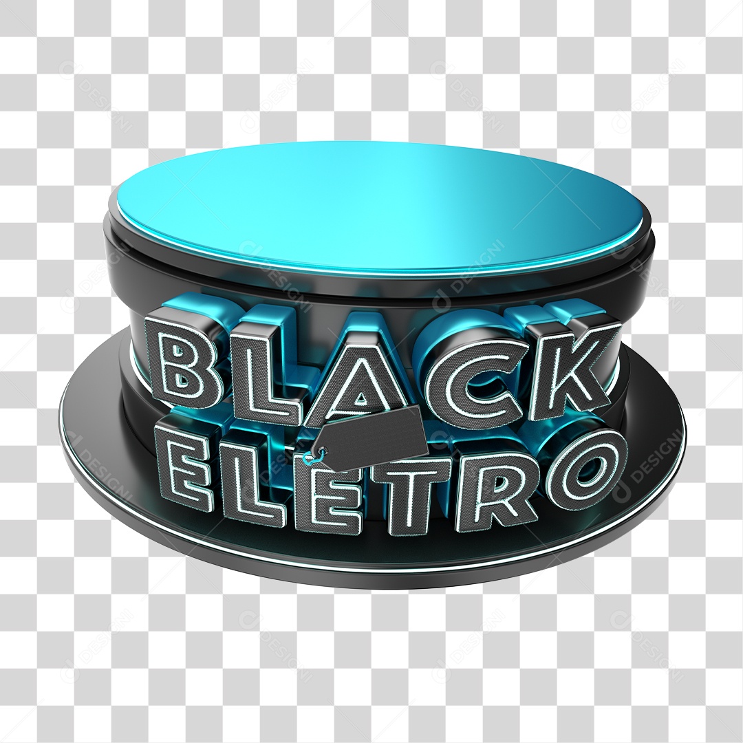 Selo 3D para Composição Black Friday Black Eletro PNG Transparente Sem Fundo