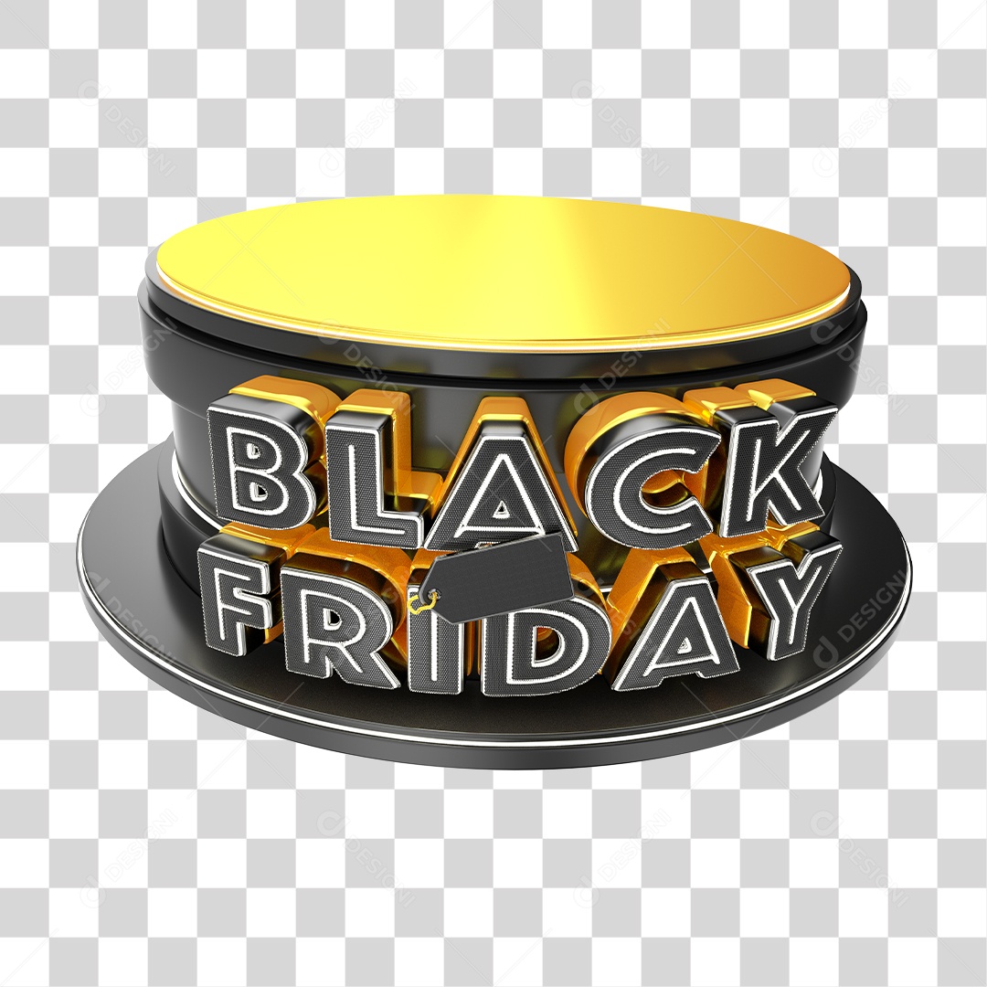 Selo 3D para Composição Black Friday PNG Transparente Sem Fundo