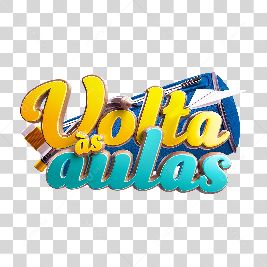 Selo 3D Para Composição Volta às Aulas PNG Transparente